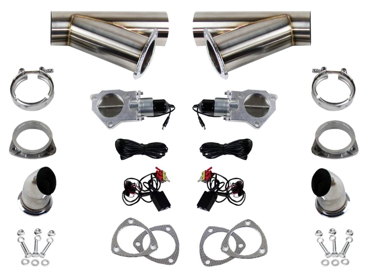 Granatelli Electronic Exhaust Cutout Kit 307525K - Stainless Steel Weld-In - 2.50"