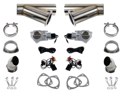 Granatelli Electronic Exhaust Cutout Kit 307525K - Stainless Steel Weld-In - 2.50"