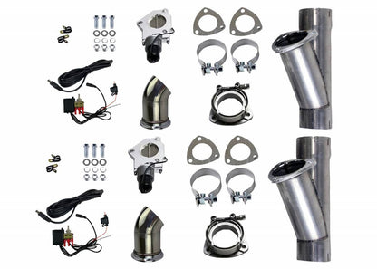 Granatelli Electronic Exhaust Cutout Kit 303530D - Mild Steel Slip-Fit - 3.00"