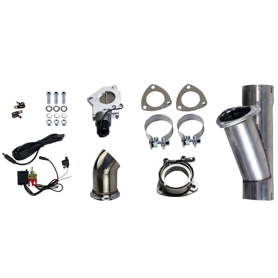 Granatelli Electronic Exhaust Cutout Kit 303525 - Mild Steel Slip-Fit - 2.50"