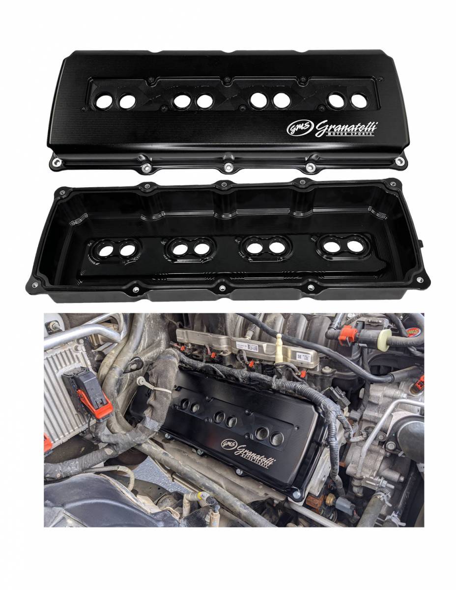 Granatelli Billet Dodge Hemi Valve Covers 5.7, 6.1, 6.2 & 6.4 Black Anodized