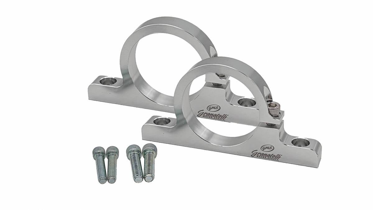 Granatelli 1.50" (38mm) Aluminum Fuel Filter Mounting Brackets Clear Anodize