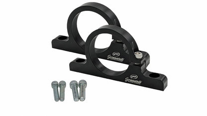 Granatelli 1.75" (44mm) Aluminum Fuel Filter Mounting Brackets Black