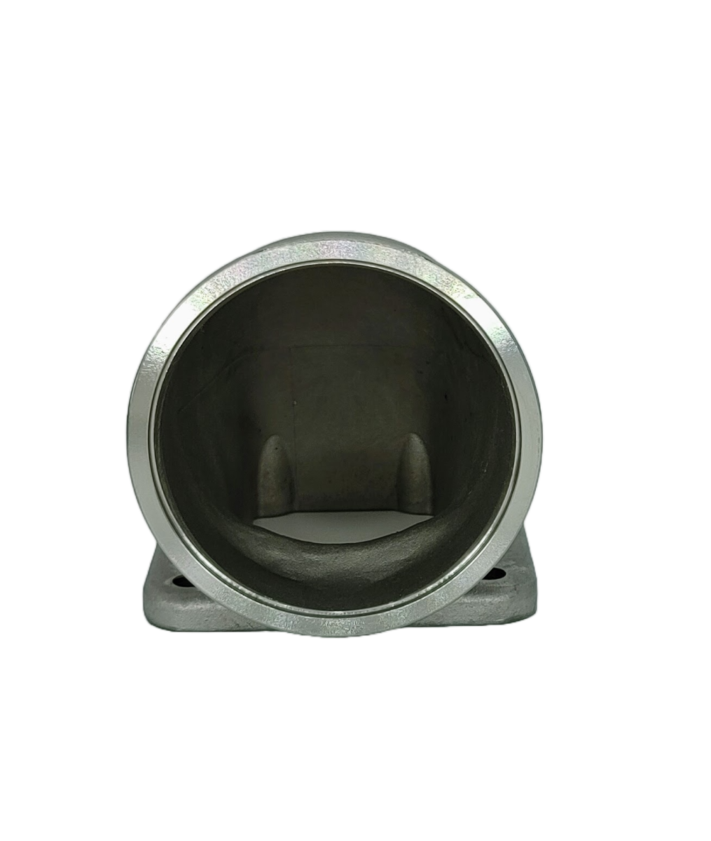 Granatelli Turbo Adapter, 90^ Cast Elbow. 3.0" V-Band to T3/T4 Housing, Threaded