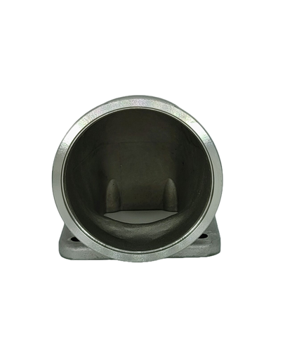 Granatelli Turbo Adapter, 90^ Cast Elbow. 3.0" V-Band to T3/T4 Housing, Threaded