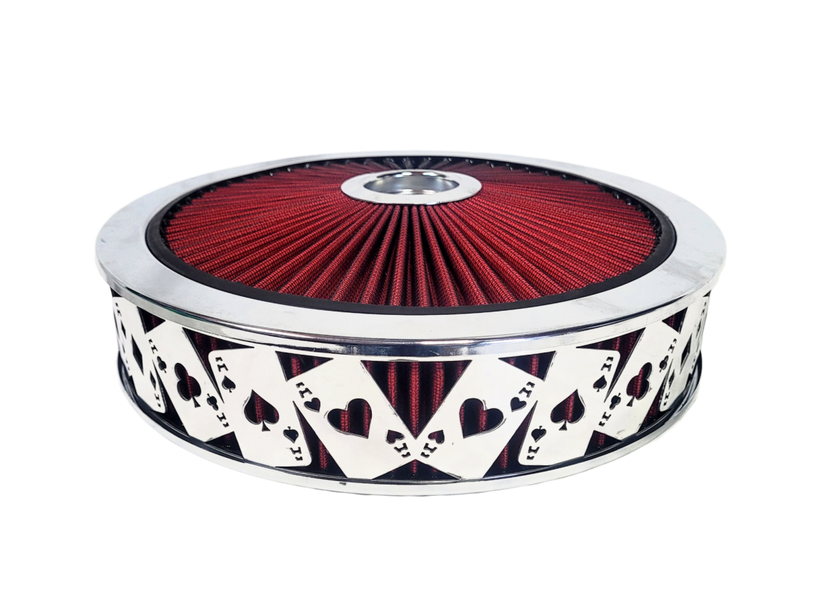 Granatelli Blingz Beauty Bandz Red and Chrome Air Filter Assembly , Aces Wilds