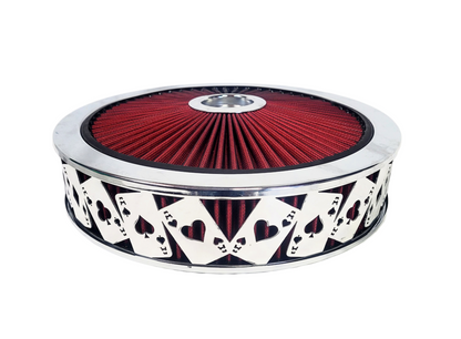 Granatelli Blingz Beauty Bandz Red and Chrome Air Filter Assembly , Aces Wilds