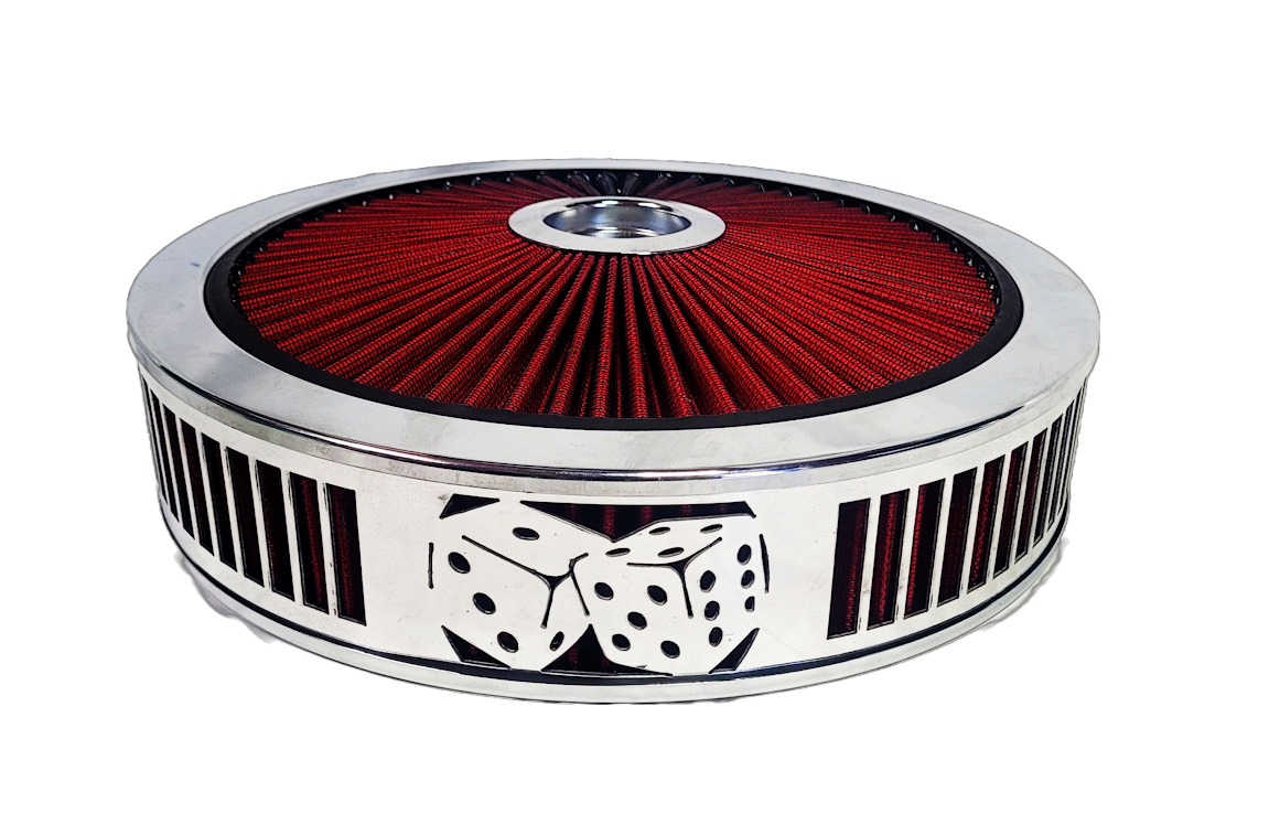 Granatelli Blingz Beauty Bandz Red and Chrome Air Filter Assembly , Craps