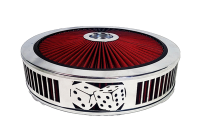 Granatelli Blingz Beauty Bandz Red and Chrome Air Filter Assembly , Craps