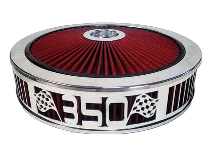 Granatelli Blingz Beauty Bandz Red and Chrome Air Filter Assembly , 350