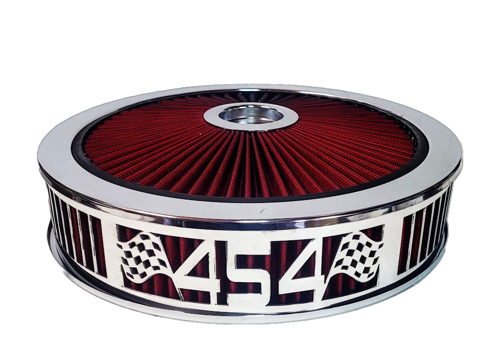 Granatelli Blingz Beauty Bandz Red and Chrome Air Filter Assembly , 454