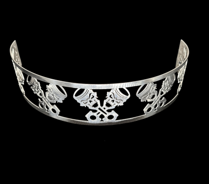 Granatelli Blingz Beauty Bandz, 14" Diameter, 3" Tall Air Cleaner Grill - Skullz and Rods