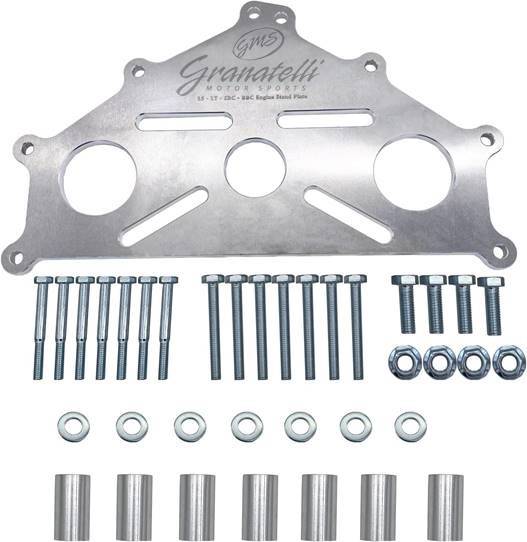 Granatelli Engine Stand Adapter Plate, Billet Aluminum, Chevrolet. SBC, BBC, LT, LS & Duramax