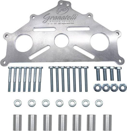 Granatelli Engine Stand Adapter Plate, Billet Aluminum, Chevrolet. SBC, BBC, LT, LS & Duramax