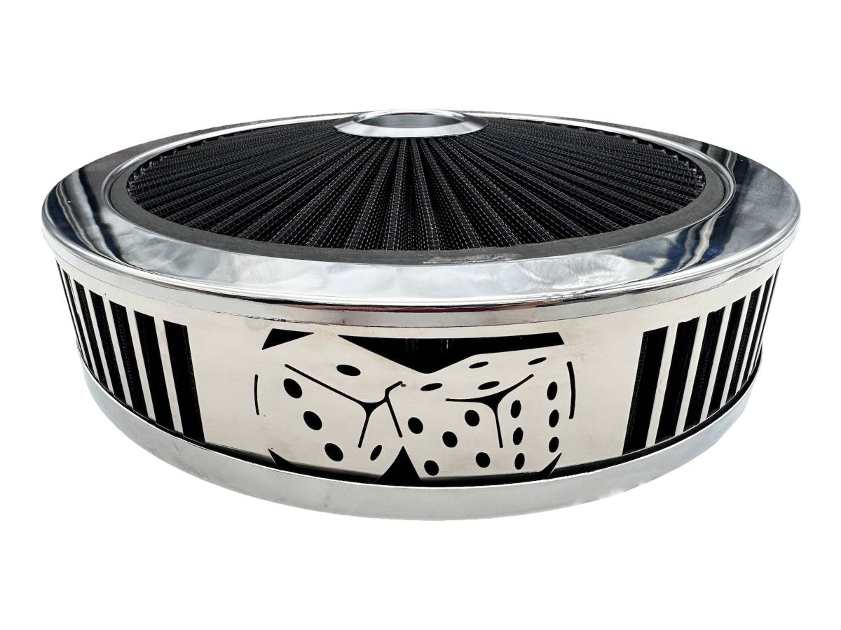 Granatelli Blingz Beauty Bandz Black And Chrome Air Filter Assembly , Craps