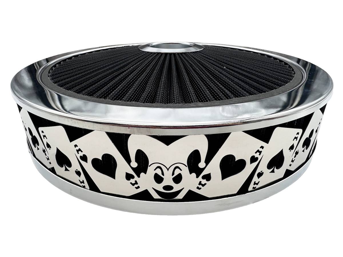 Granatelli Blingz Beauty Bandz Black And Chrome Air Filter Assembly , Jokers Wild