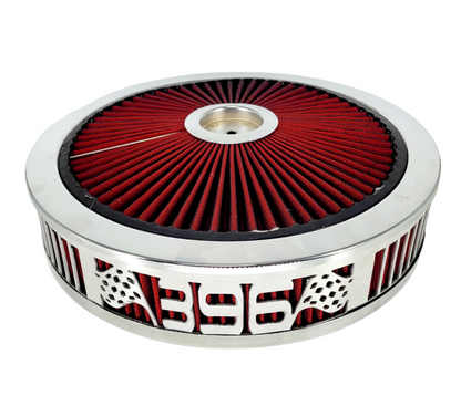 Granatelli Blingz Beauty Bandz Red and Chrome Air Filter Assembly , 396