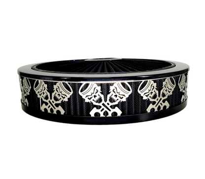 Granatelli Blingz Beauty Bandz Black Air Filter Assembly , Skullz and Rods