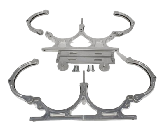 Granatelli Dual Billet Aluminum Nitrous Bottle Bracket. Fits Dual 10/15 lb. & 12 lb. Composite Bottles