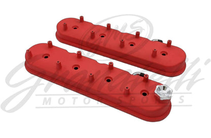 Granatelli LS Tall Valve Cover Red Wrinkle Finish, 4.8, 5.3, 5.7, 6.0, 6.2, 7.0L, Pair