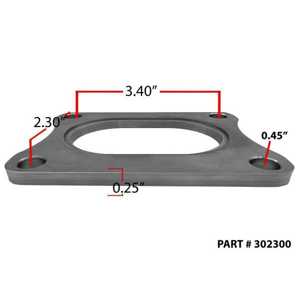 Granatelli Oval Exhaust Flange, 3 Inch, Stainless Steel