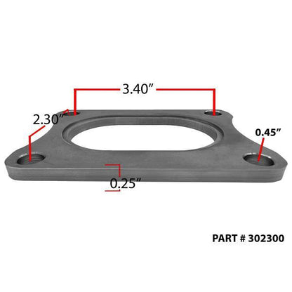 Granatelli Oval Exhaust Flange, 3 Inch, Stainless Steel