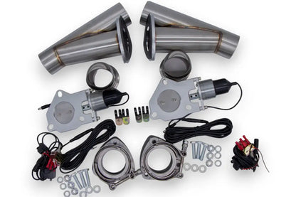 Granatelli Dual Electronic Exhaust Cutout Kit 307522D - Stainless Steel Weld-In - 2.25"