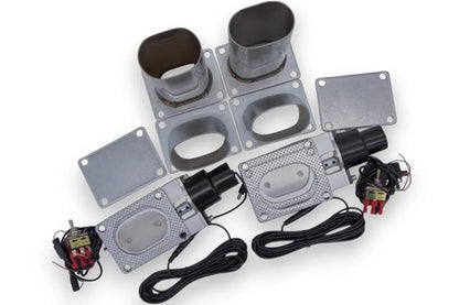 Granatelli Electronic Exhaust Oval Cutout Kit 313530D - Stainless Steel Weld-In