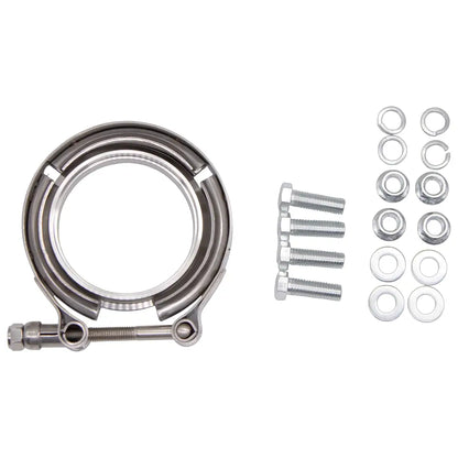 Granatelli Turbo Adapter, 90^ Cast Elbow. 3.0" V-Band to T3/T4 Housing, Threaded