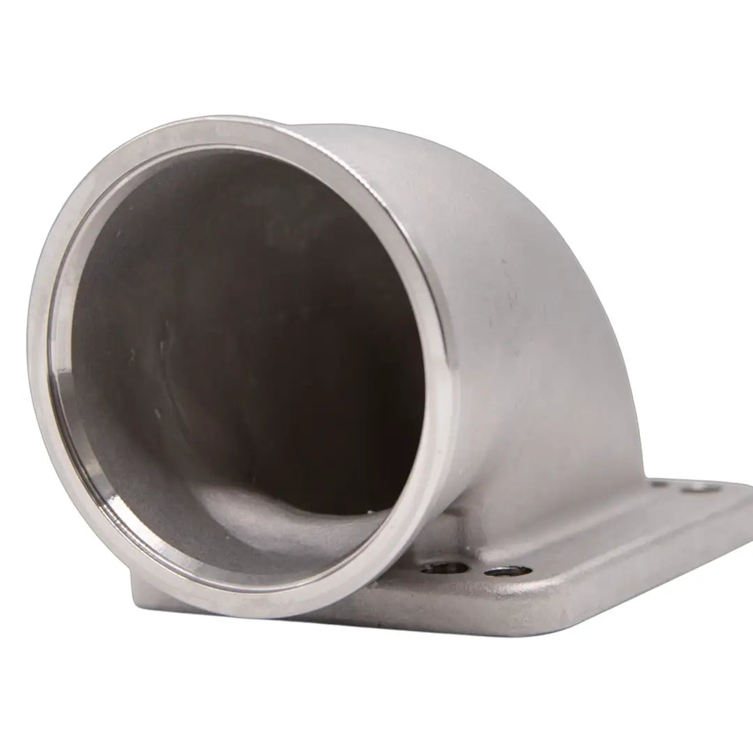 Granatelli Turbo Adapter, 90^ Cast Elbow. 3.0" V-Band to T3/T4 Housing, Threaded