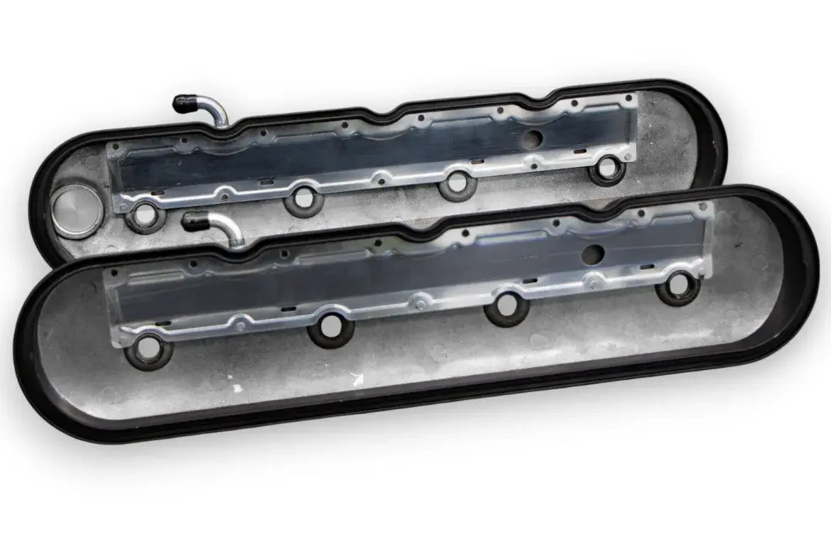 Granatelli LS Valve Cover with Integral Angled Coil Mounts Black Wrinkle Finish, 4.8, 5.3, 5.7, 6.0, 6.2, 7.0L, Pair