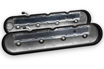 Granatelli LS Valve Cover with Integral Angled Coil Mounts Black Wrinkle Finish, 4.8, 5.3, 5.7, 6.0, 6.2, 7.0L, Pair