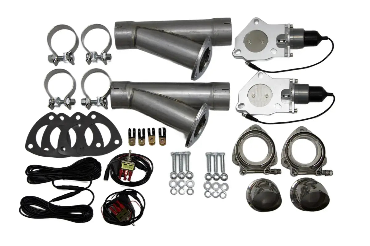 Granatelli Dual Electronic Exhaust Cutout Kit 303522D - Mild Steel Slip-Fit - 2.25" inches