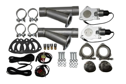 Granatelli Dual Electronic Exhaust Cutout Kit 303522D - Mild Steel Slip-Fit - 2.25" inches