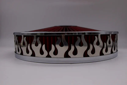 Granatelli Blingz Beauty Bandz Red and Chrome Air Filter Assembly , Flames