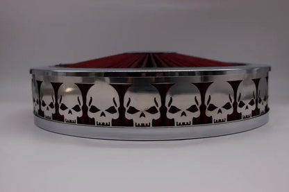 Granatelli Blingz Beauty Bandz Red and Chrome Air Filter Assembly , Skullz