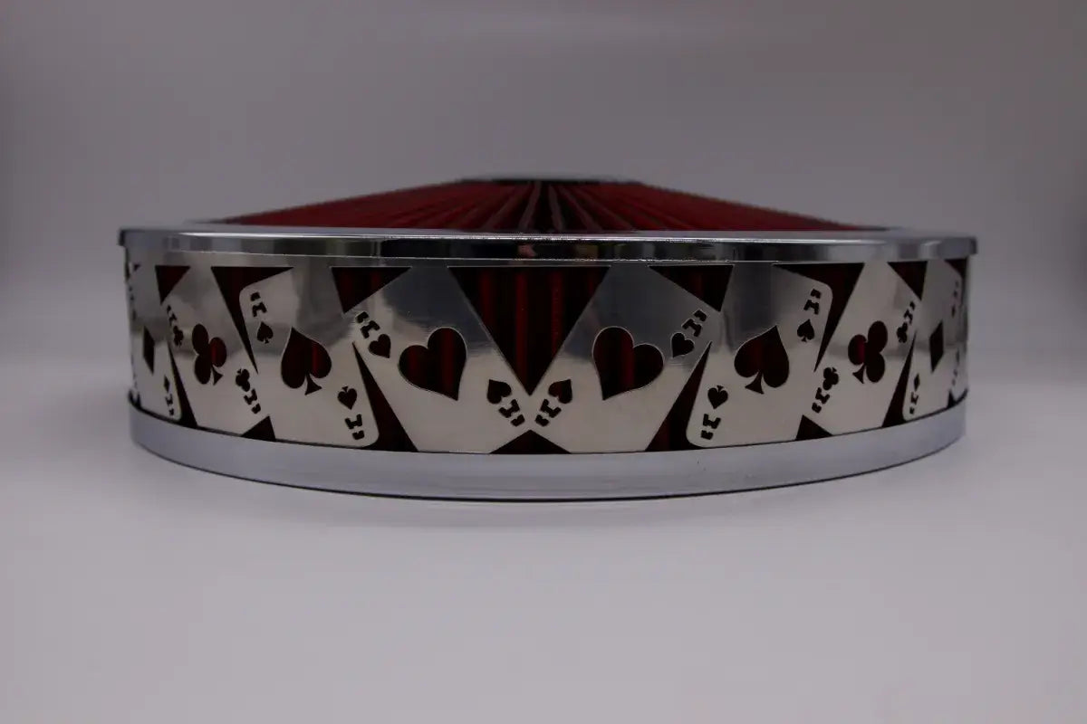 Granatelli Blingz Beauty Bandz Red and Chrome Air Filter Assembly , Aces Wilds