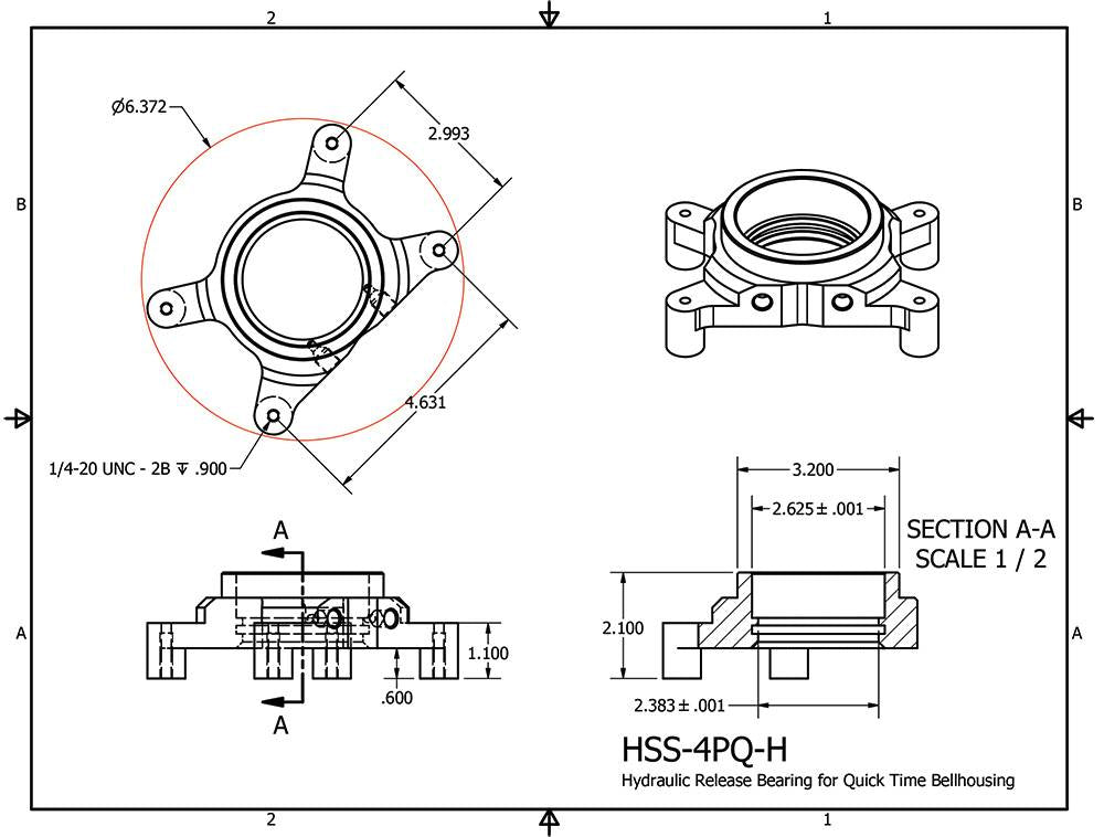Clutch Masters Internal Hydraulic Bearing for Quicktime QT6036 Bell Housing N106QT-AT