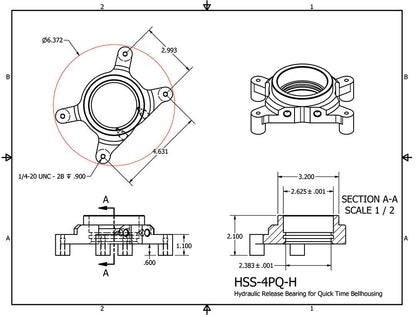 Clutch Masters Internal Hydraulic Bearing for Quicktime QT6036 Bell Housing N106QT-AT
