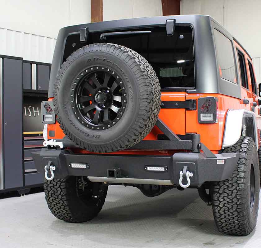 Fishbone Offroad 07-18 Jeep Wrangler JK Rear Bumper w Tire Carrier FB22050
