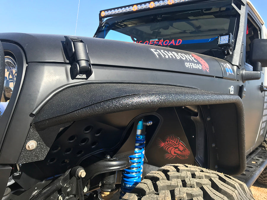 Fishbone Offroad 07-18 Jeep Wrangler JK Front/Rear Steel Tube Fenders -Blk Txtrd Pwdercoat(Set of 4) FB23006
