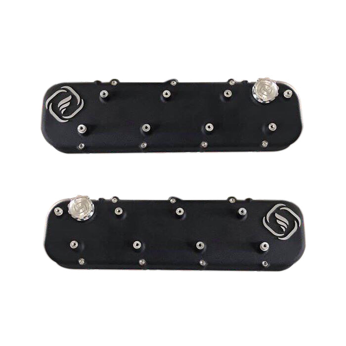 Frankenstein Engine Dynamics F-Series Valve Cover Set Black Wrinkle Finish Engine Covers, Pans and Dress-Up Components Valve Covers main image