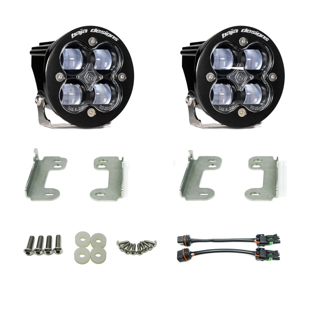 Baja Designs 07-09 Wrangler JK w/OE Bumper Squadron R SAE Fog Pocket Kit - Clear 448142