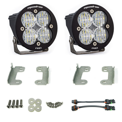 Baja Designs 07-09 Wrangler JK w/OE Bumper Squadron R Pro Fog Pocket Kit - Clear 448148