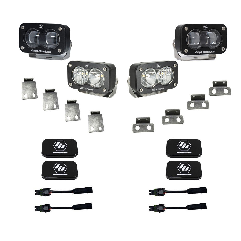 Baja Designs 21+ Ford Raptor/Bronco S2 SAE Pro Fog Pocket Light Kit 448180
