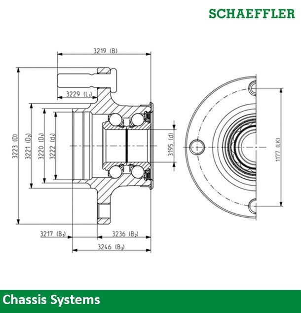 FAG Axle Bearing and Hub Assembly