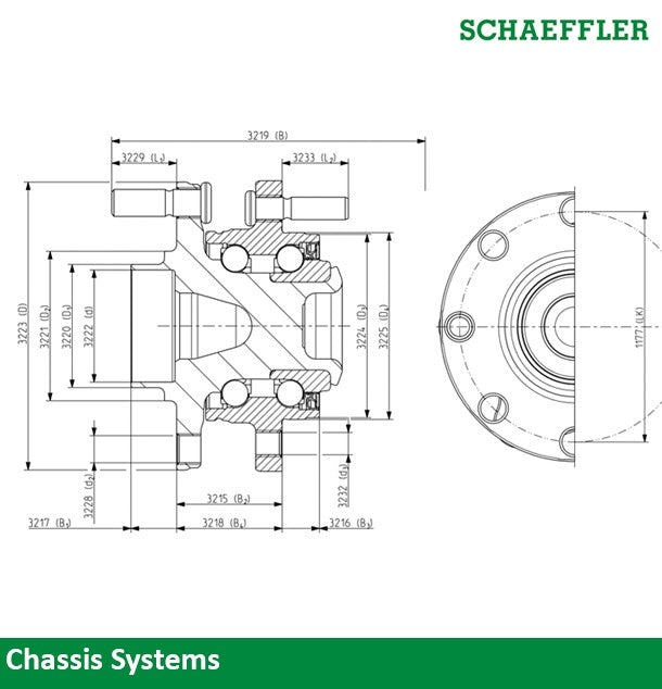 FAG Axle Bearing and Hub Assembly