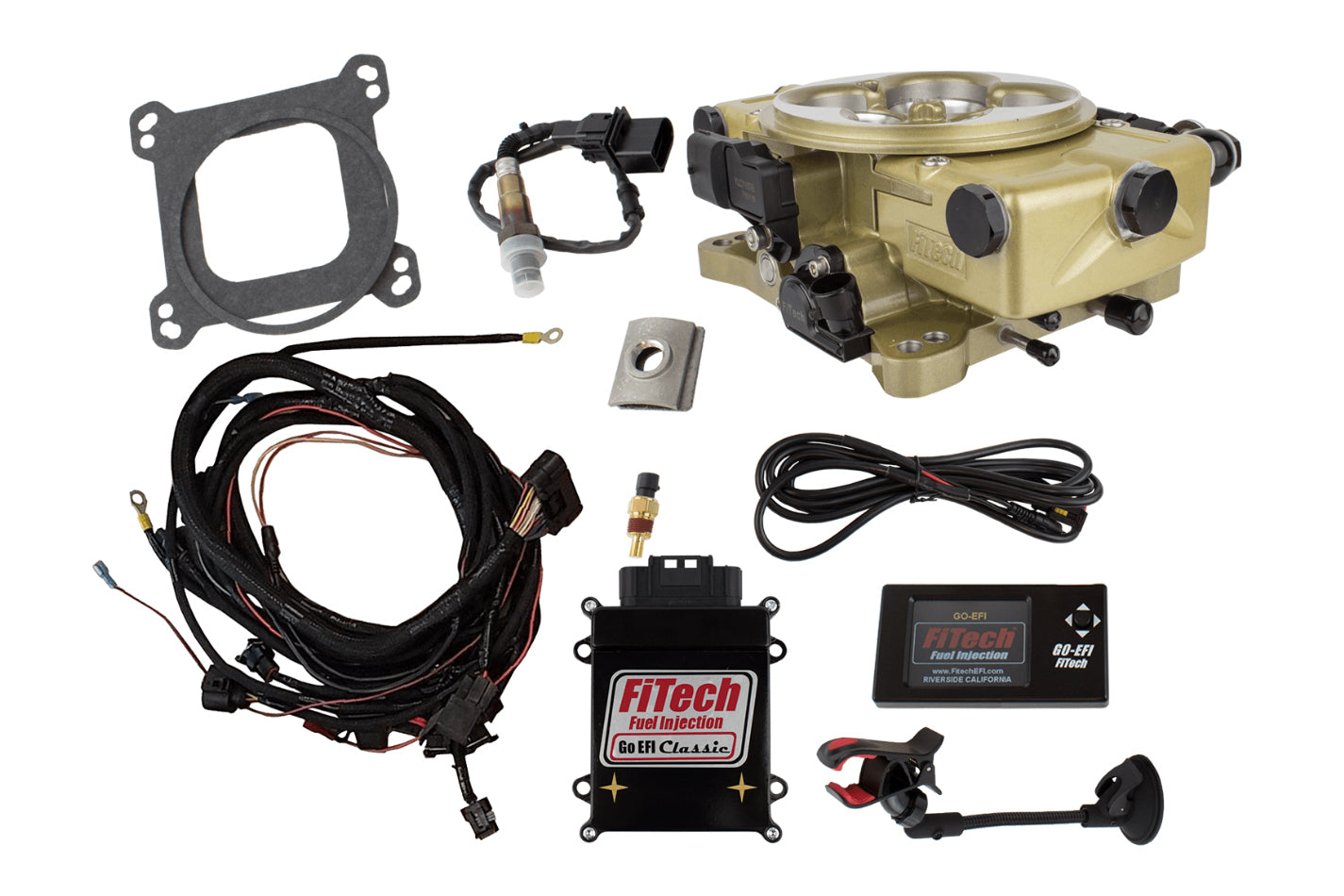 FiTech Fuel Injection Go EFI Classic 650 HP EFI w/External ECU Gold Fuel Injection Systems and Components - Electronic Electronic Fuel Injection Systems main image