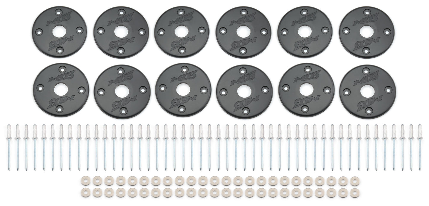 FIVESTAR Scuff Plate Plastic Black 12-Pack MD3 Fasteners Body Fastener Kits main image