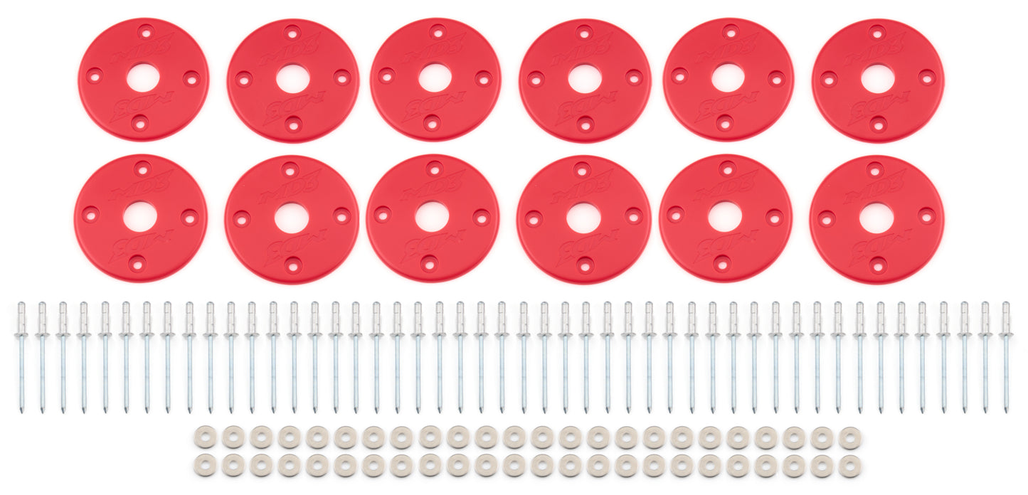 FIVESTAR Scuff Plate Plastic Red 12-Pack MD3 Fasteners Body Fastener Kits main image